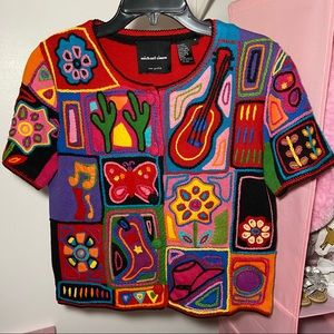 Michael Simon Sweater Top Taco Hispanic Cinco de Mayo size Medium Western